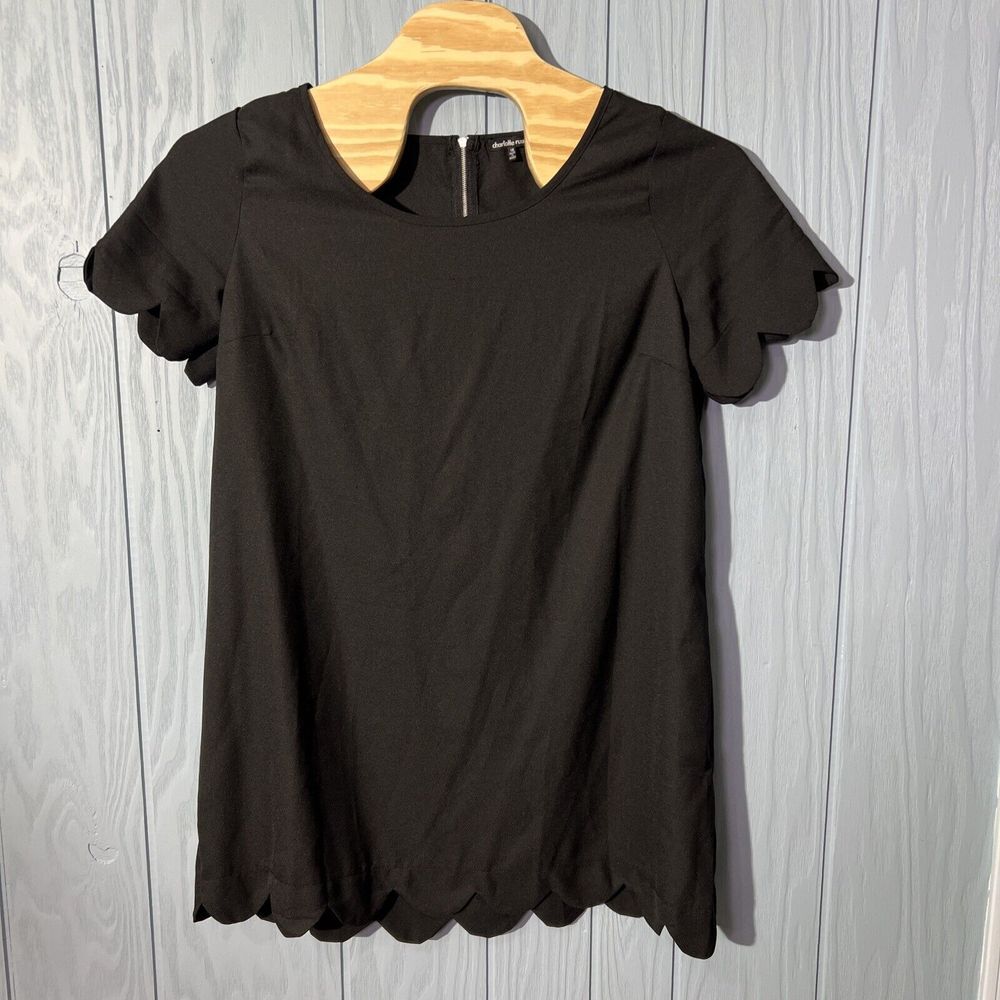 Charlotte Russe+ Simple Black Dress With Scalloped Edges Size‎ 1XL